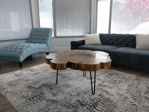 Hand Crafted Cauliflower Live Edge Coffee Table with Epoxy Centre